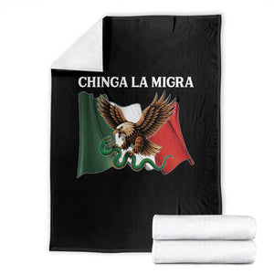 Immigration Rights Protest Throw Blanket Chinga La Migra Anti Fascism TS14 Black Print Your Wear