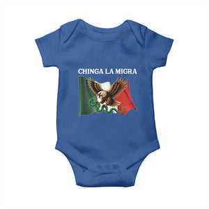 Immigration Rights Protest Baby Onesie Chinga La Migra Anti Fascism TS14 Royal Blue Print Your Wear