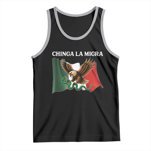 Immigration Rights Protest Tank Top Chinga La Migra Anti Fascism TS14 Black Athletic Heather Print Your Wear
