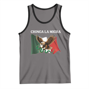 Immigration Rights Protest Tank Top Chinga La Migra Anti Fascism TS14 Deep Heather Black Print Your Wear