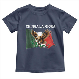 Immigration Rights Protest Toddler T Shirt Chinga La Migra Anti Fascism TS14 Navy Print Your Wear