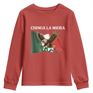 Immigration Rights Protest Youth Sweatshirt Chinga La Migra Anti Fascism TS14 Red Print Your Wear