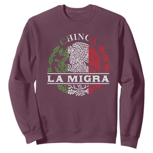 Chinga La Migra Sweatshirt Immigration Rights Anti Fascism Protest TS14 Maroon Print Your Wear