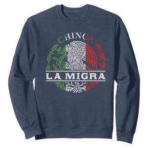 Chinga La Migra Sweatshirt Immigration Rights Anti Fascism Protest TS14 Navy Print Your Wear