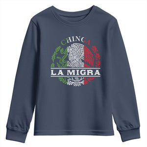 Chinga La Migra Youth Sweatshirt Immigration Rights Anti Fascism Protest TS14 Navy Print Your Wear