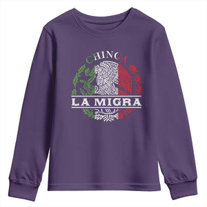 Chinga La Migra Youth Sweatshirt Immigration Rights Anti Fascism Protest TS14 Purple Print Your Wear