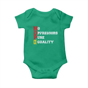 No Kings Baby Onesie No Oppressors Pure Equality TS14 Irish Green Print Your Wear