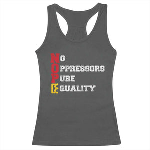 No Kings Racerback Tank Top No Oppressors Pure Equality TS14 Dark Heather Print Your Wear
