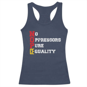 No Kings Racerback Tank Top No Oppressors Pure Equality TS14 Navy Print Your Wear
