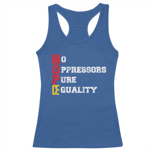 No Kings Racerback Tank Top No Oppressors Pure Equality TS14 Royal Blue Print Your Wear