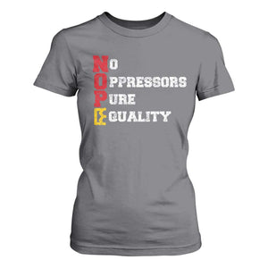 No Kings T Shirt For Women No Oppressors Pure Equality TS14 Charcoal Print Your Wear