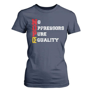 No Kings T Shirt For Women No Oppressors Pure Equality TS14 Navy Print Your Wear