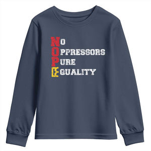 No Kings Youth Sweatshirt No Oppressors Pure Equality TS14 Navy Print Your Wear