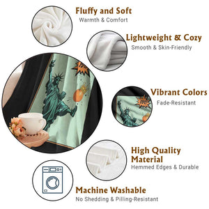 No Kings Throw Blanket Statue of Liberty Political Protest TS14 Print Your Wear