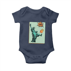 No Kings Baby Onesie Statue of Liberty Political Protest TS14 Navy Print Your Wear