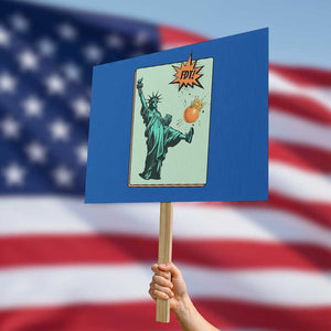 No Kings Protest Sign Statue of Liberty Political Protest TS14 Horizontal 18" × 24" Blue Print Your Wear