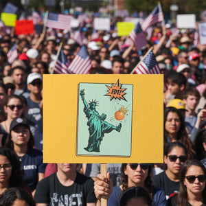 No Kings Protest Sign Statue of Liberty Political Protest TS14 Horizontal 18" × 24" Yellow Print Your Wear