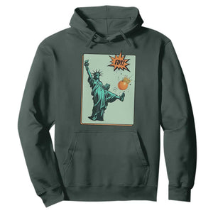 No Kings Hoodie Statue of Liberty Political Protest TS14 Dark Forest Green Print Your Wear