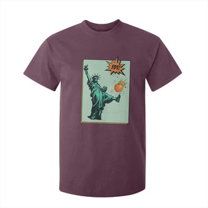 No Kings T Shirt For Kid Statue of Liberty Political Protest TS14 Maroon Print Your Wear