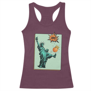 No Kings Racerback Tank Top Statue of Liberty Political Protest TS14 Maroon Print Your Wear