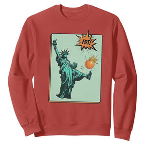 No Kings Sweatshirt Statue of Liberty Political Protest TS14 Red Print Your Wear