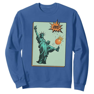 No Kings Sweatshirt Statue of Liberty Political Protest TS14 Royal Blue Print Your Wear