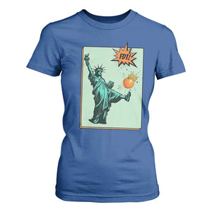 No Kings T Shirt For Women Statue of Liberty Political Protest TS14 Royal Blue Print Your Wear