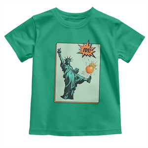 No Kings Toddler T Shirt Statue of Liberty Political Protest TS14 Irish Green Print Your Wear