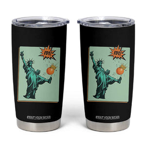 No Kings Tumbler Cup Statue of Liberty Political Protest TS14 Black Print Your Wear