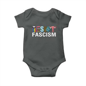 Resist Fascism Protest Baby Onesie Anti Trump Political Activist TS14 Dark Heather Print Your Wear