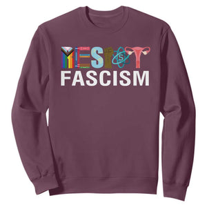 Resist Fascism Protest Sweatshirt Anti Trump Political Activist TS14 Maroon Print Your Wear