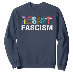 Resist Fascism Protest Sweatshirt Anti Trump Political Activist TS14 Navy Print Your Wear