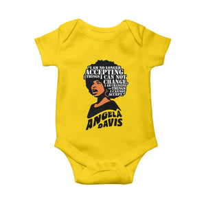 Angela Davis Inspirational Quote Baby Onesie I Am No Longer Accepting The Things I Cannot Change TS14 Daisy Print Your Wear