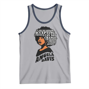 Angela Davis Inspirational Quote Tank Top I Am No Longer Accepting The Things I Cannot Change TS14 Athletic Heather Navy Print Your Wear
