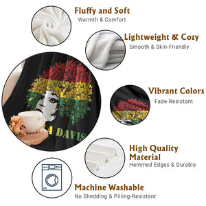 Angela Davis Throw Blanket Black History Month TS14 Print Your Wear