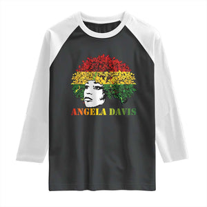 Angela Davis Raglan Shirt Black History Month TS14 Black White Print Your Wear