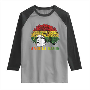 Angela Davis Raglan Shirt Black History Month TS14 Sport Gray Black Print Your Wear