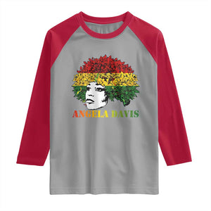 Angela Davis Raglan Shirt Black History Month TS14 Sport Gray Red Print Your Wear
