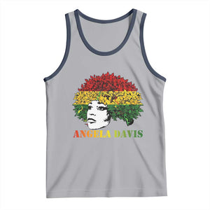 Angela Davis Tank Top Black History Month TS14 Athletic Heather Navy Print Your Wear