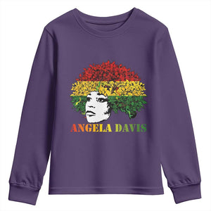 Angela Davis Youth Sweatshirt Black History Month TS14 Purple Print Your Wear