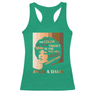 Angela Davis Inspirational Quote Racerback Tank Top Black Pride Melanin TS14 Irish Green Print Your Wear