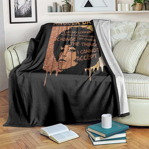Angela Davis Quote Throw Blanket I Am No Longer Accepting The Things I Cannot Change TS14 Print Your Wear