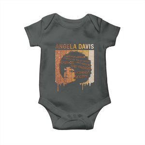 Angela Davis Quote Baby Onesie I Am No Longer Accepting The Things I Cannot Change TS14 Dark Heather Print Your Wear