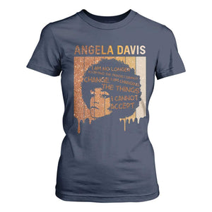 Angela Davis Quote T Shirt For Women I Am No Longer Accepting The Things I Cannot Change TS14 Navy Print Your Wear