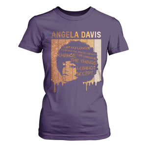 Angela Davis Quote T Shirt For Women I Am No Longer Accepting The Things I Cannot Change TS14 Purple Print Your Wear