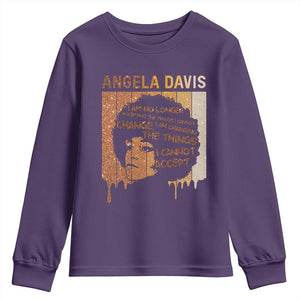 Angela Davis Quote Youth Sweatshirt I Am No Longer Accepting The Things I Cannot Change TS14 Purple Print Your Wear
