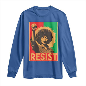 Angela Davis Long Sleeve Shirt Political Protest Resist Civil Rights Freedom TS14 Royal Blue Print Your Wear