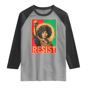 Angela Davis Raglan Shirt Political Protest Resist Civil Rights Freedom TS14 Sport Gray Black Print Your Wear