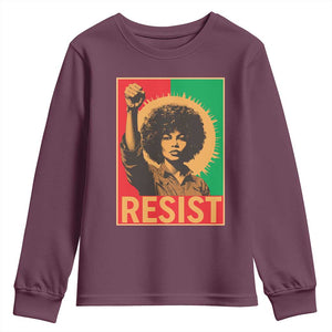Angela Davis Youth Sweatshirt Political Protest Resist Civil Rights Freedom TS14 Maroon Print Your Wear
