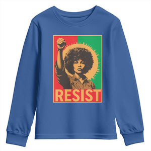 Angela Davis Youth Sweatshirt Political Protest Resist Civil Rights Freedom TS14 Royal Blue Print Your Wear